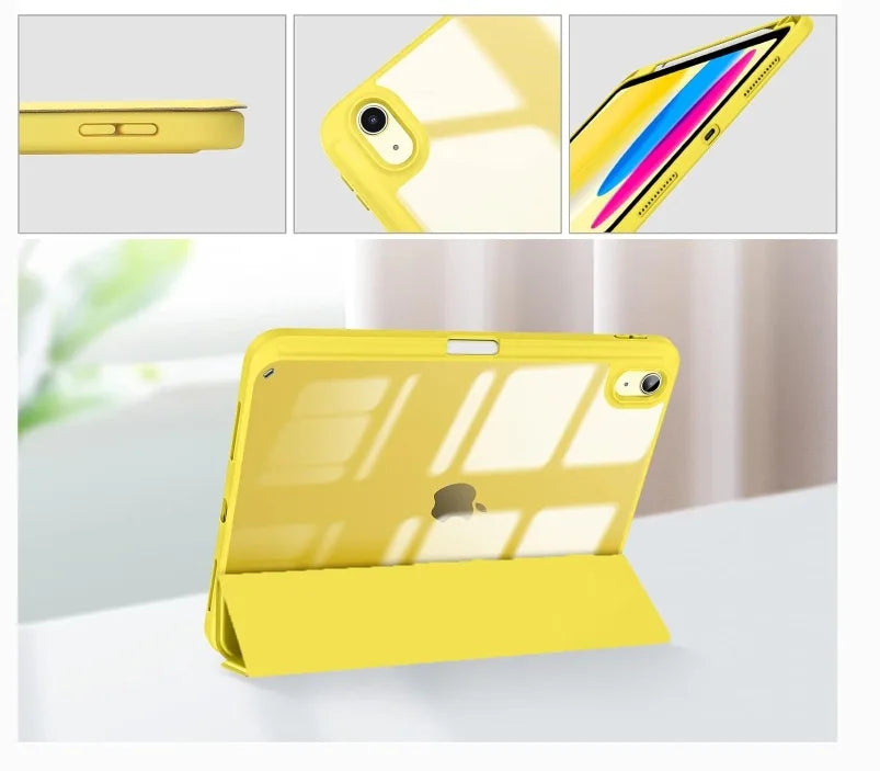 iPad 10th & 11th Gen Case 2022 – Hybrid Slim Tri-Fold Stand Cover with Pencil Holder, Protective Tablet Case