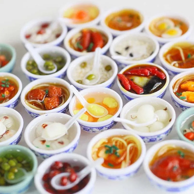 2PCS 1:6 Scale Miniature Japanese Seafood Noodles – Dollhouse Pretend Food for Blythe, Barbie, BJD & 1/6 Dolls Accessories