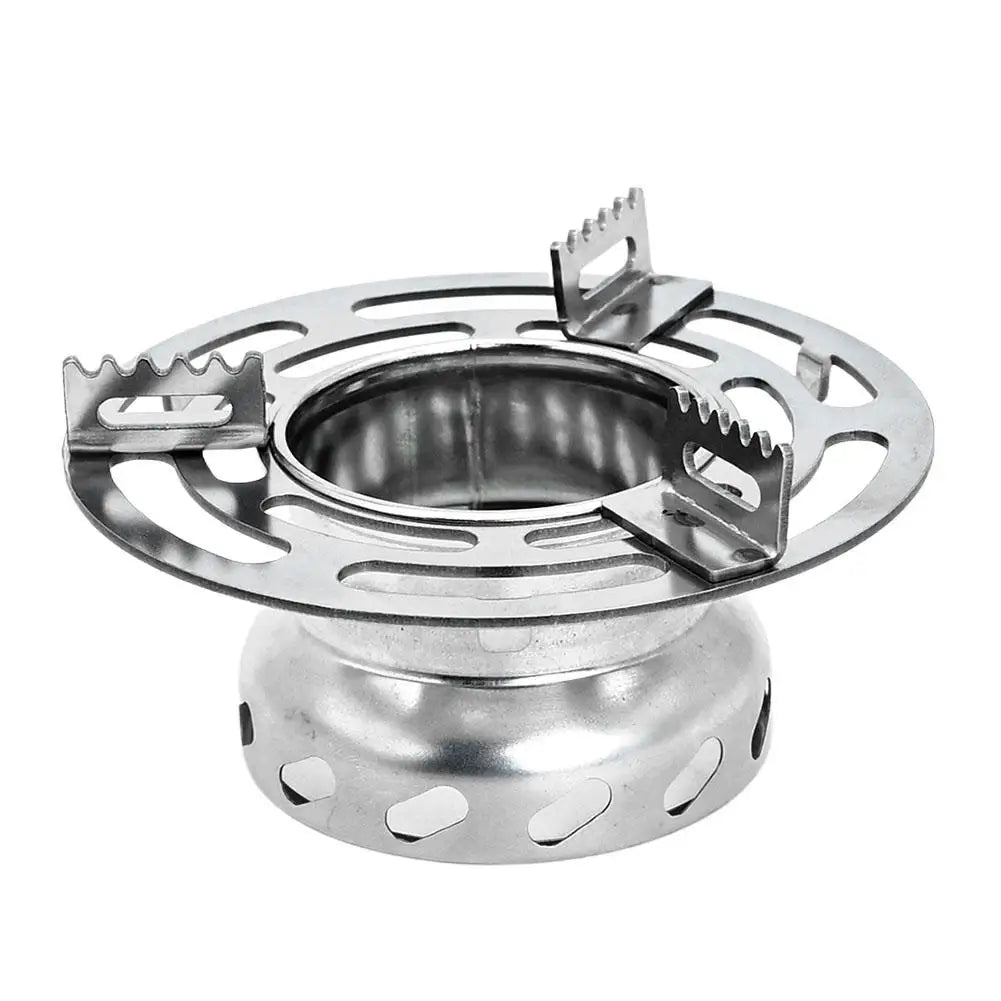 Portable Alcohol Stove Set - Aluminum Burner with Steel Windproof Stand for Camping, Hiking & Backpacking