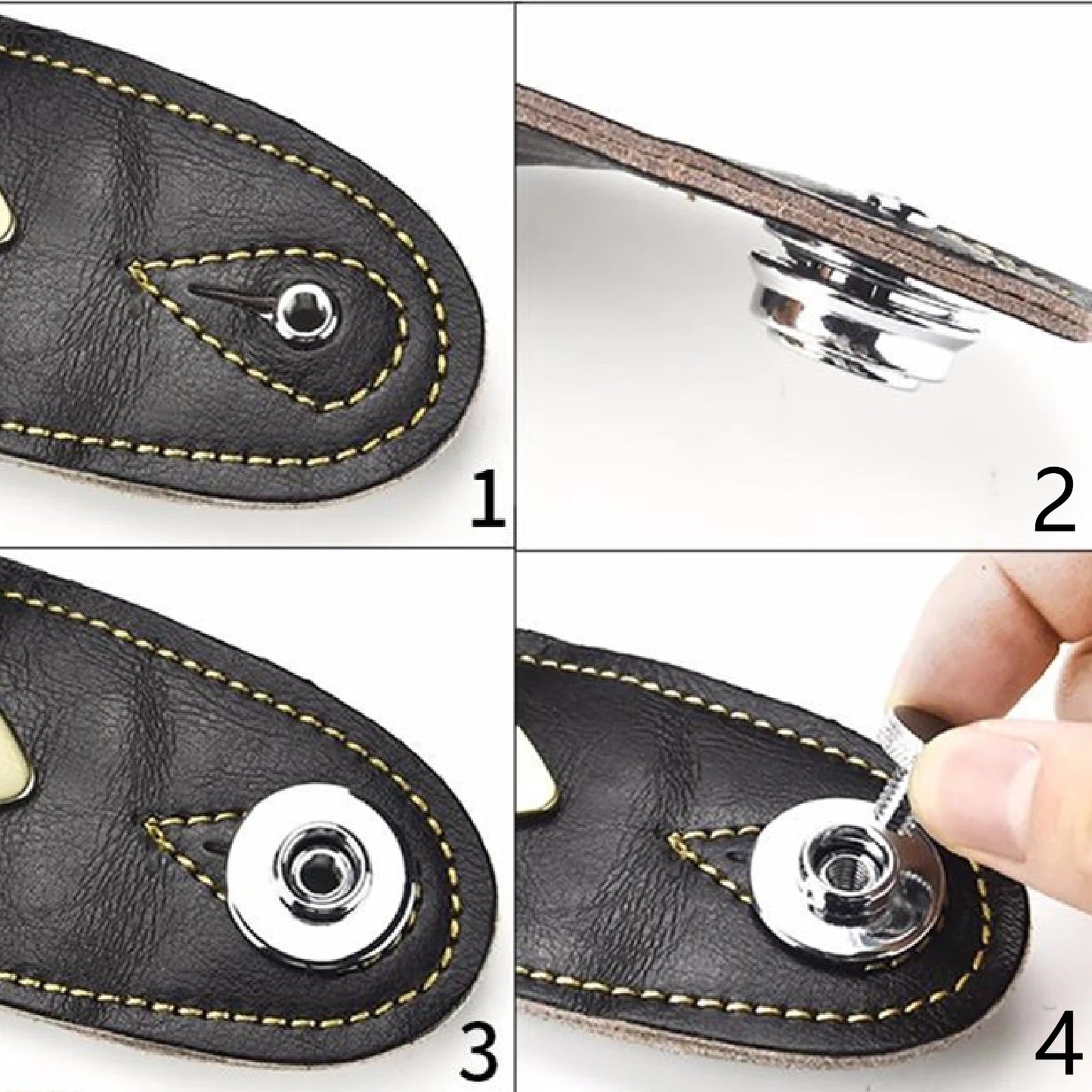 Miwayer Guitar Strap Lock - Heavy Duty Metal Button Security Straplock for Electric, Acoustic, Bass & Ukulele