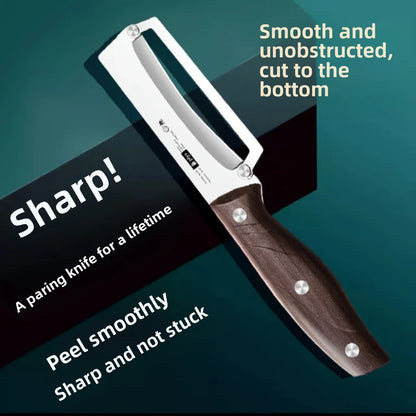 Stainless Steel Fruit & Vegetable Peeler with Wooden Handle – Durable and Smooth Slicing