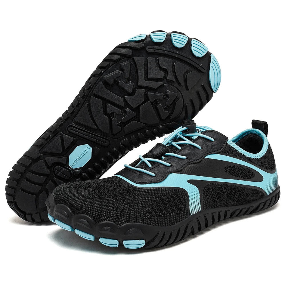 HOBIBEAR Unisex Barefoot Wide Toe Sneakers – Zero Drop Outdoor Running & Beach Walking Shoes with Elastic Band