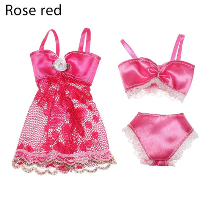 Soft Lace Underwear Set for 30CM 1/6 Dolls – Bra & Briefs for Blythe BJD Dollhouse Kids Toy