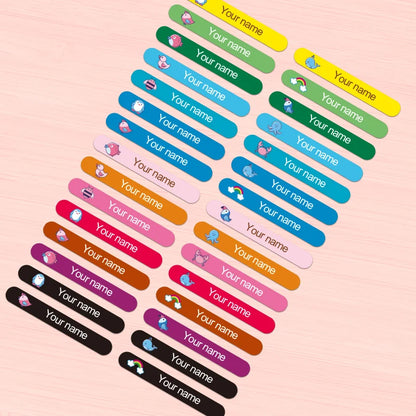 Personalized Waterproof Name Stickers for Kids - Custom Animal Labels for School Bags, Books & Stationery