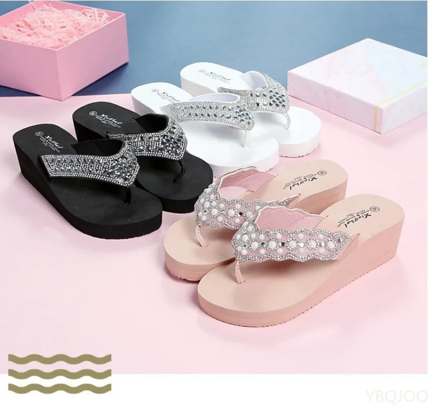 Women’s Summer Wedge Sandals - Minimalist Elegant Casual Beach Flip Flops