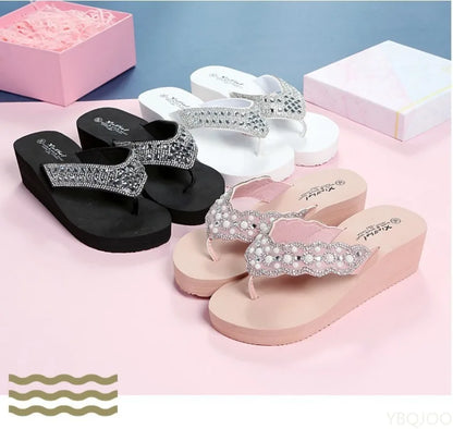 Women’s Summer Wedge Sandals - Minimalist Elegant Casual Beach Flip Flops