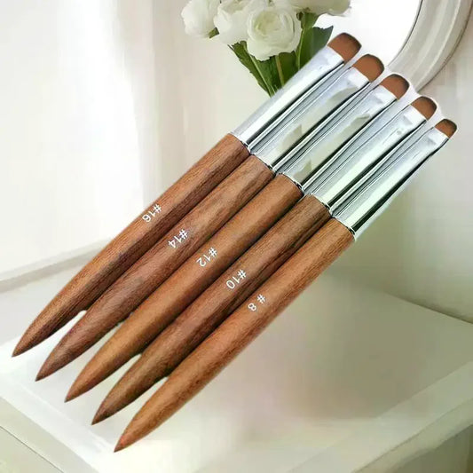 French Nail Art Drawing Brush - Versatile Flower Design Manicure Pen with Sandalwood Handle for Nail Art & Detailing