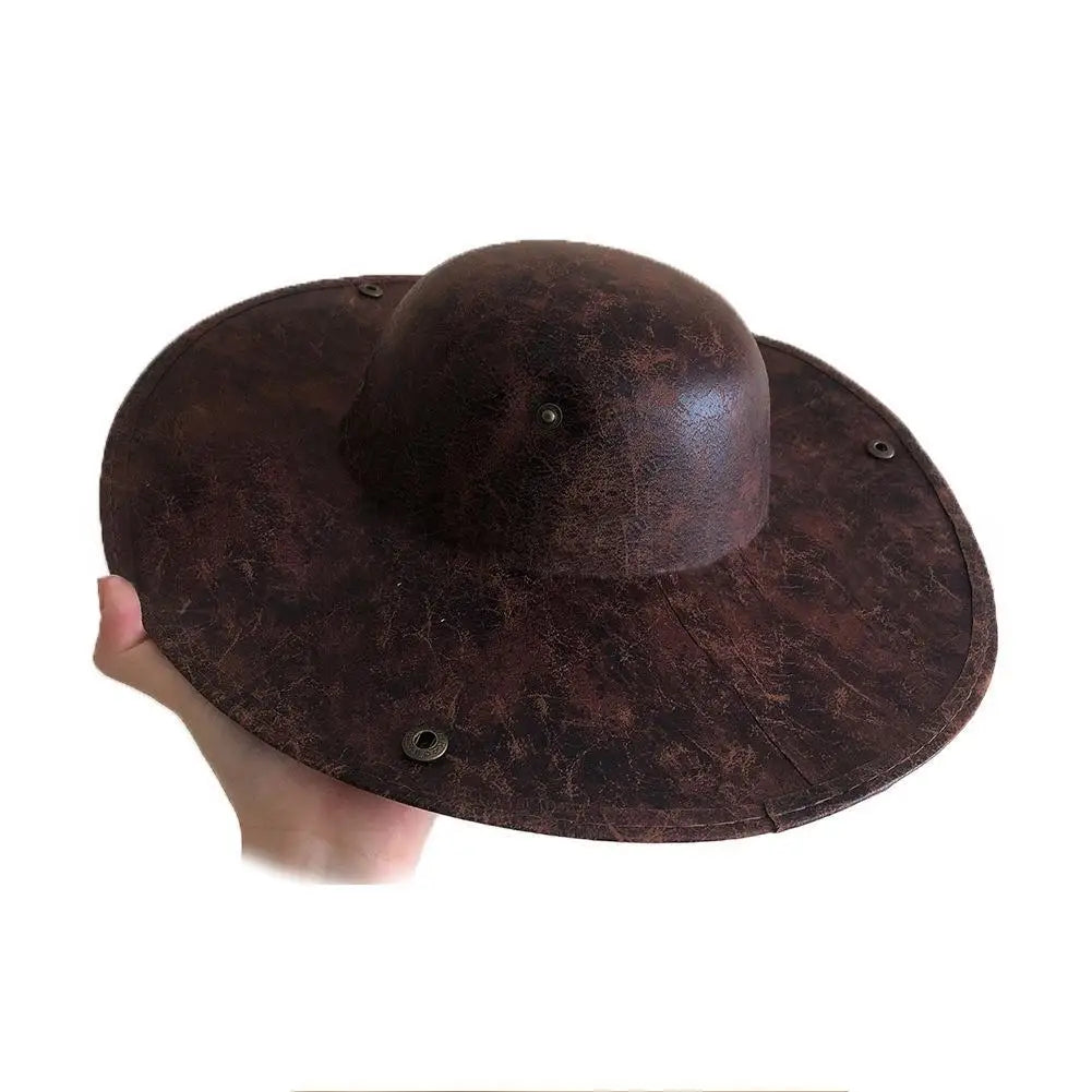 Brown Faux Leather Triangle Pirate Hat – Adult Cosplay Costume Accessory