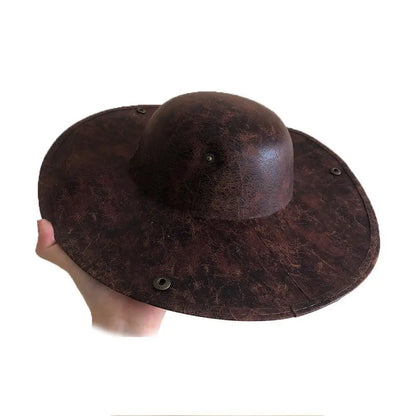 Brown Faux Leather Triangle Pirate Hat – Adult Cosplay Costume Accessory