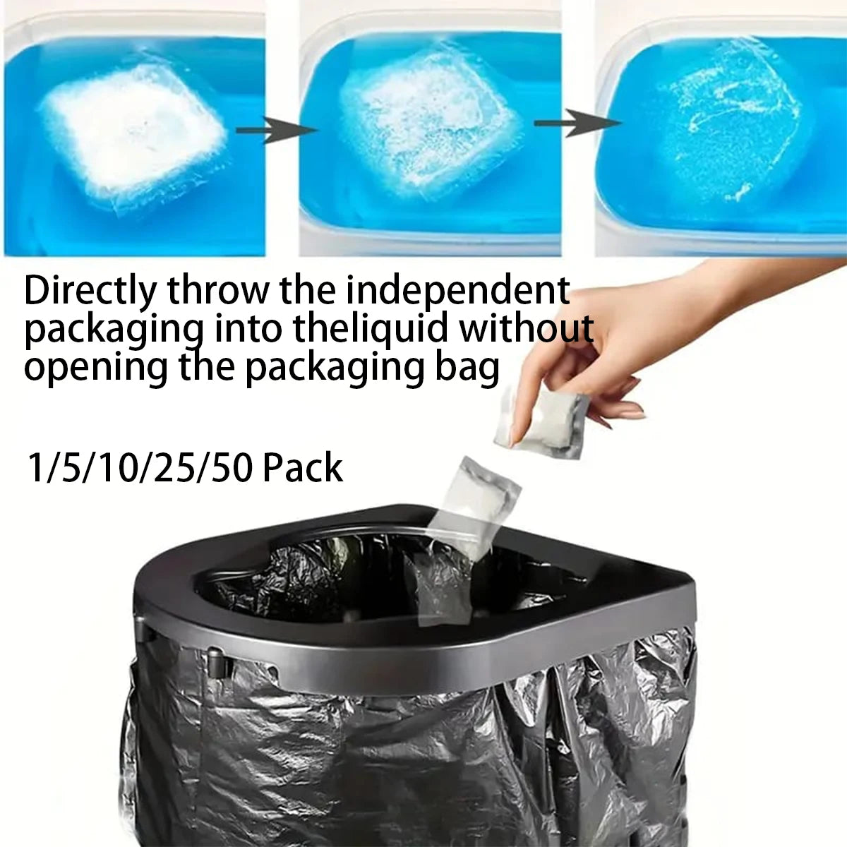 Portable Outdoor Camping Toilet - Foldable Stool with Absorbent Bag and Toilet Paper Holder