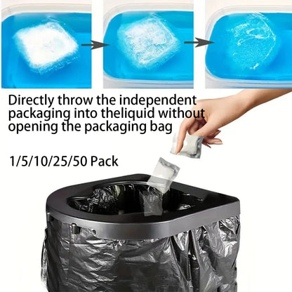 Portable Outdoor Camping Toilet - Foldable Stool with Absorbent Bag and Toilet Paper Holder