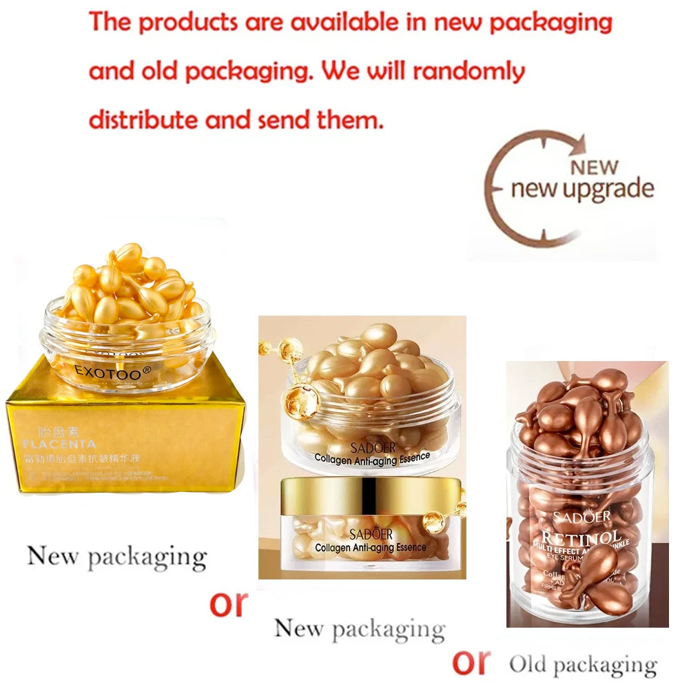 Collagen Retinol Firming Capsule Serum - Hydrating Face & Eye Essence for Nourished, Smooth-Looking Skin