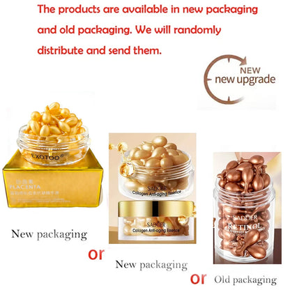 Collagen Retinol Firming Capsule Serum - Hydrating Face & Eye Essence for Nourished, Smooth-Looking Skin