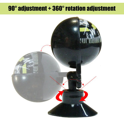 Automotive Car Compass Ball - Adjustable High-Precision Navigation Guide for Cars, Boats & Outdoor Hiking