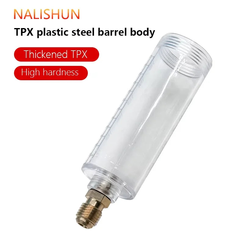 Car A/C Oil & Dye Injector 30ml - R-134a Refrigerant Filling Tool with 1/4 SAE Quick Coupler Adapter