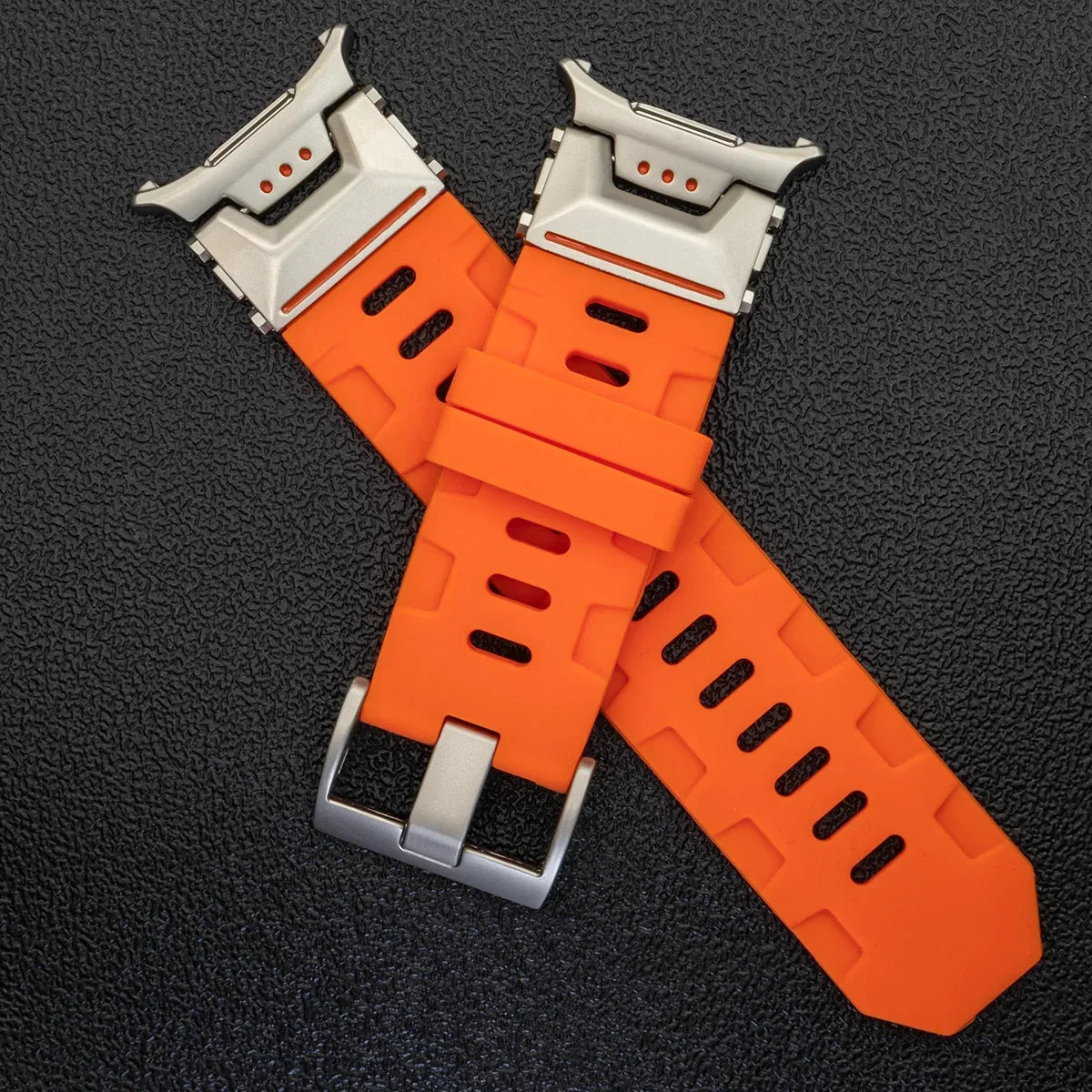 Soft Silicone Luxury Sport Strap for Samsung Galaxy Watch Ultra 47mm — No-Gap Curved End Band for Men