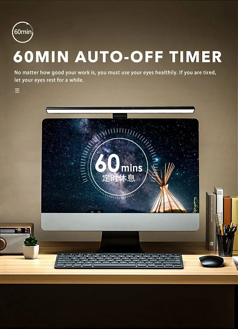 LED Monitor Light Bar Desk Lamp – 33cm & 50cm USB-Powered Dimmable Screen Light for Office & Reading