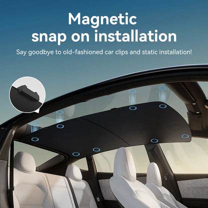 YZ Tesla Model 3/Y Highland Sunshade (2025–2026) – Graphene Honeycomb Black Roof Sun Shade for Front, Rear & Sunroof Glass Protection