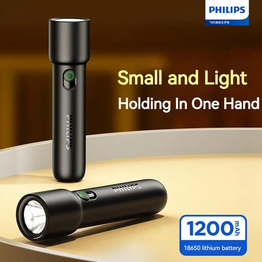 Philips 2025 New EDC Portable Rechargeable LED Flashlight – Self Defense, Camping & Hiking Tool