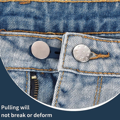 Adjustable Metal Button Extender for Jeans & Pants – Retractable Waistband Expander (1/5/10PCS Sewing Free)