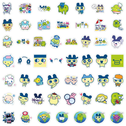 100-Piece Tamagotchi Graffiti Sticker Set - Cute Cartoon Stickers for Notebooks, Luggage, Scrapbooks, and DIY Crafts