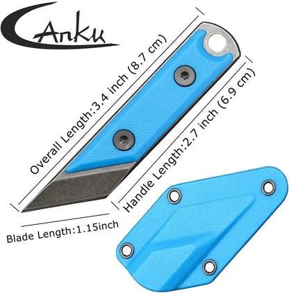 Eafengrow C1146 Fixed Blade Knife – 440C Blade, G10 Handle, EDC Neck Knife for Camping, Hiking, Fishing with Kydex Sheath