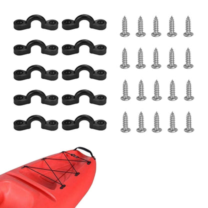 10Pcs Kayak Pad Eye Anchor Hardware – C-Type Pull Handle Buckle Eyelets with Screws for Canoes & Boats