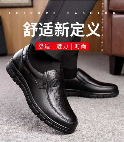 Genuine Leather Handmade Men's Shoes – Casual Loafers, Breathable Slip-On Walking Sneakers for Outdoor Wear