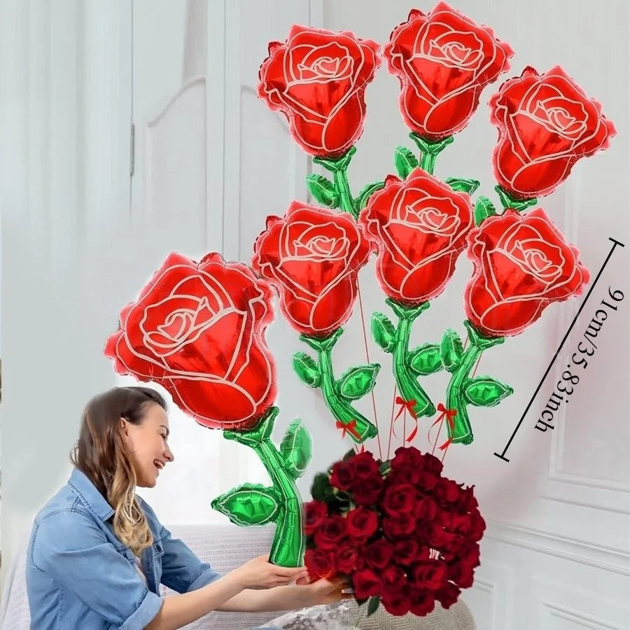 60in Standing Teddy Bear Balloon – Cute Love-Shaped Decoration for Romantic Valentine’s Day, Proposal, Wedding & Birthday Party