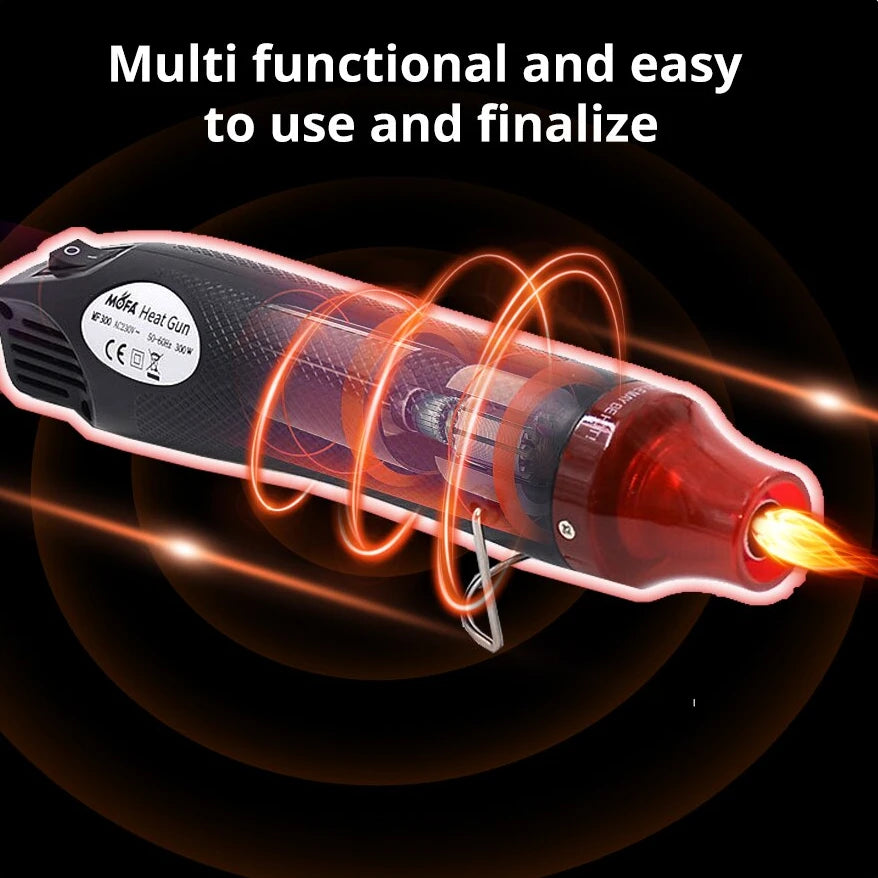 220/110V Hot Air Gun DIY Tool - Mini Soldering Blower with Temperature Control, Shrink and Supporting Seat for Crafts