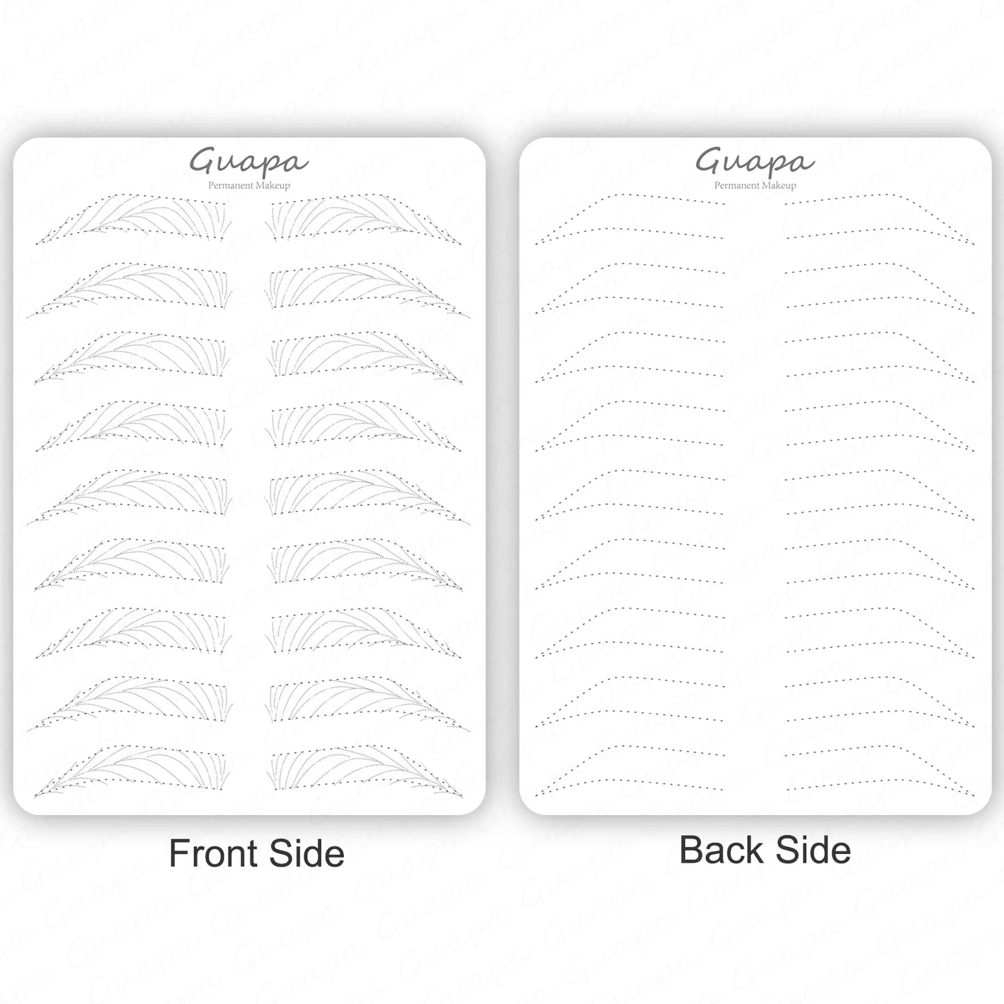 Silicone Practice Skin for Permanent Makeup — Double-Sided Latex Sheet with Brows Design for Hair Stroke Training