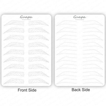 Silicone Practice Skin for Permanent Makeup — Double-Sided Latex Sheet with Brows Design for Hair Stroke Training