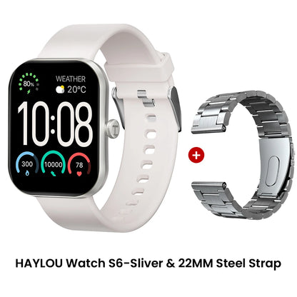 HAYLOU Watch S6 Smartwatch — 2.01" HD Display, Bluetooth Voice Calls, IP68 Waterproof Fitness Tracker