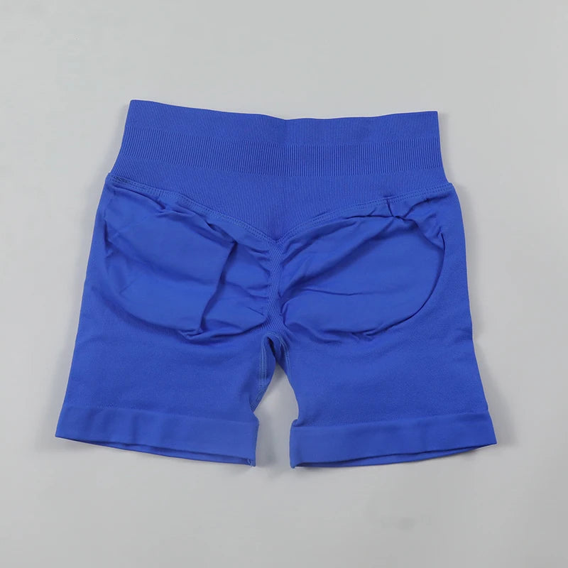 Impact Seamless Scrunch Bum Yoga Shorts – Low Ribbed Waistband, High Stretch Workout & Running Gym Shorts