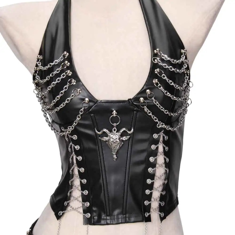 Y2K Gothic Spiked Tank Top - Punk Rock Emo Grunge Festival Style for Women
