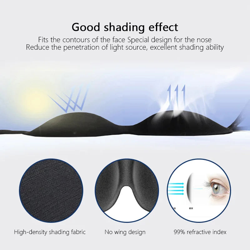 3D Sleeping Eye Mask – Soft Padded Travel Blindfold for Rest, Relaxation & Eye Comfort