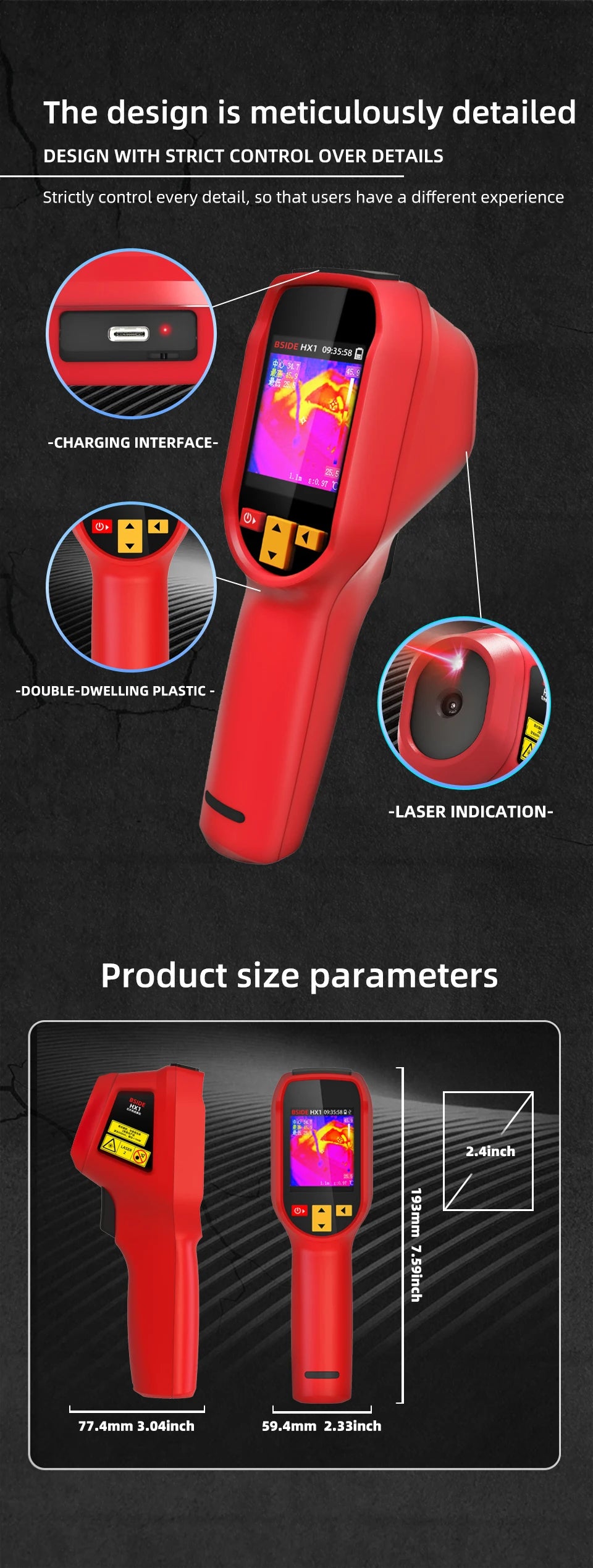 New Style Thermal Imaging Camera – 240x240 Infrared Temperature Meter for PCB Repair & Industrial Pipeline Detection