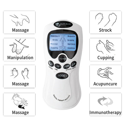 Pulse Massager Tens Acupuncture Machine: Electric Body Massage Instrument - Muscle Stimulator for Neck & Back Relaxation