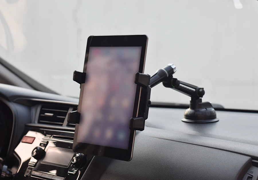 Car Dashboard Tablet & Phone Holder — Suction Mount for 7"-15" Tablets and 4"-7" Phones