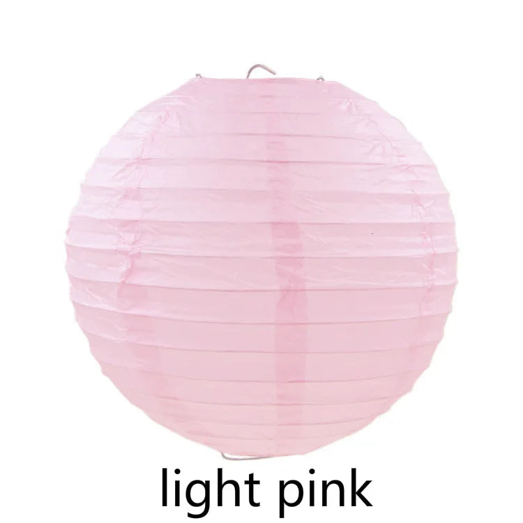 Round Paper Lantern Hanging Ball Decor for Wedding & Birthday Party, DIY Lampion Craft Supplies in White, Red & Blue