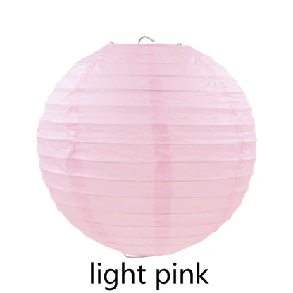 Round Paper Lantern Hanging Ball Decor for Wedding & Birthday Party, DIY Lampion Craft Supplies in White, Red & Blue