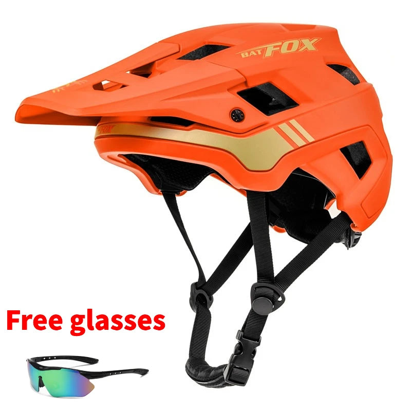 BATFOX Matte Black MTB Bike Helmet – Men's Mountain Bike Cycling Helmet Casco Ciclismo