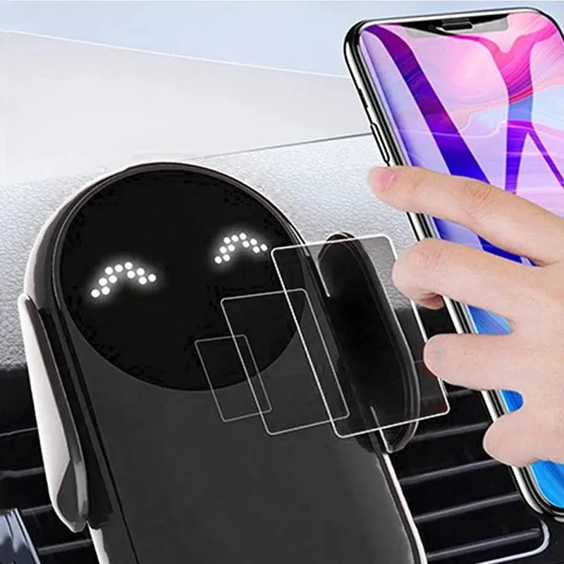 Wireless Charging Car Mount - Intelligent Infrared Rotating Air Vent Phone Holder Fast Charger