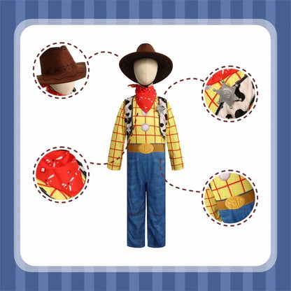Jessie Cowgirl Cosplay Jumpsuit - Full Costume Set with Hat for Halloween & Party Role Play