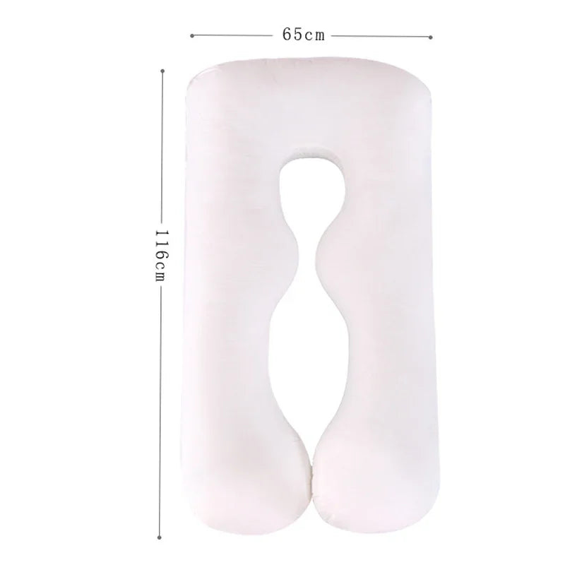 Soft Fleece U-Shaped Pregnancy Pillow – Multi-Function Side & Lumbar Support Cushion for Women