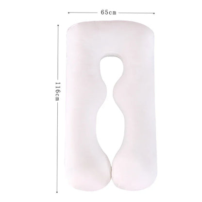 Soft Fleece U-Shaped Pregnancy Pillow – Multi-Function Side & Lumbar Support Cushion for Women