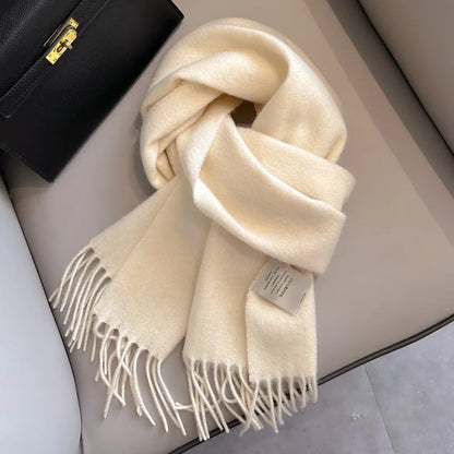 Winter Narrow Wool Scarf – 28 Colors, 100% Wool Solid Color Unisex Scarf for Men & Women, Warm and Cold-Proof