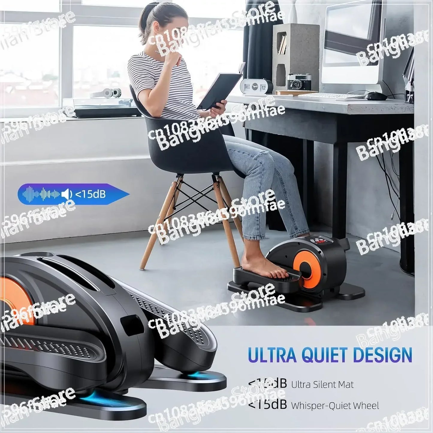 Quiet & Portable Elliptical Machine – Electric Seated Pedal Exerciser with Remote Control, 12 Adjustable Speeds
