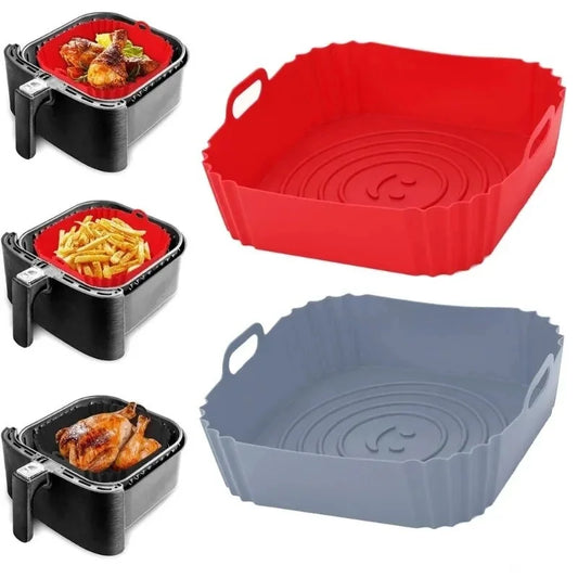 Silicone Air Fryer Accessories Set – Tray, Mat, Grill & Baking Pan for Pizza, Chicken & Oven Use