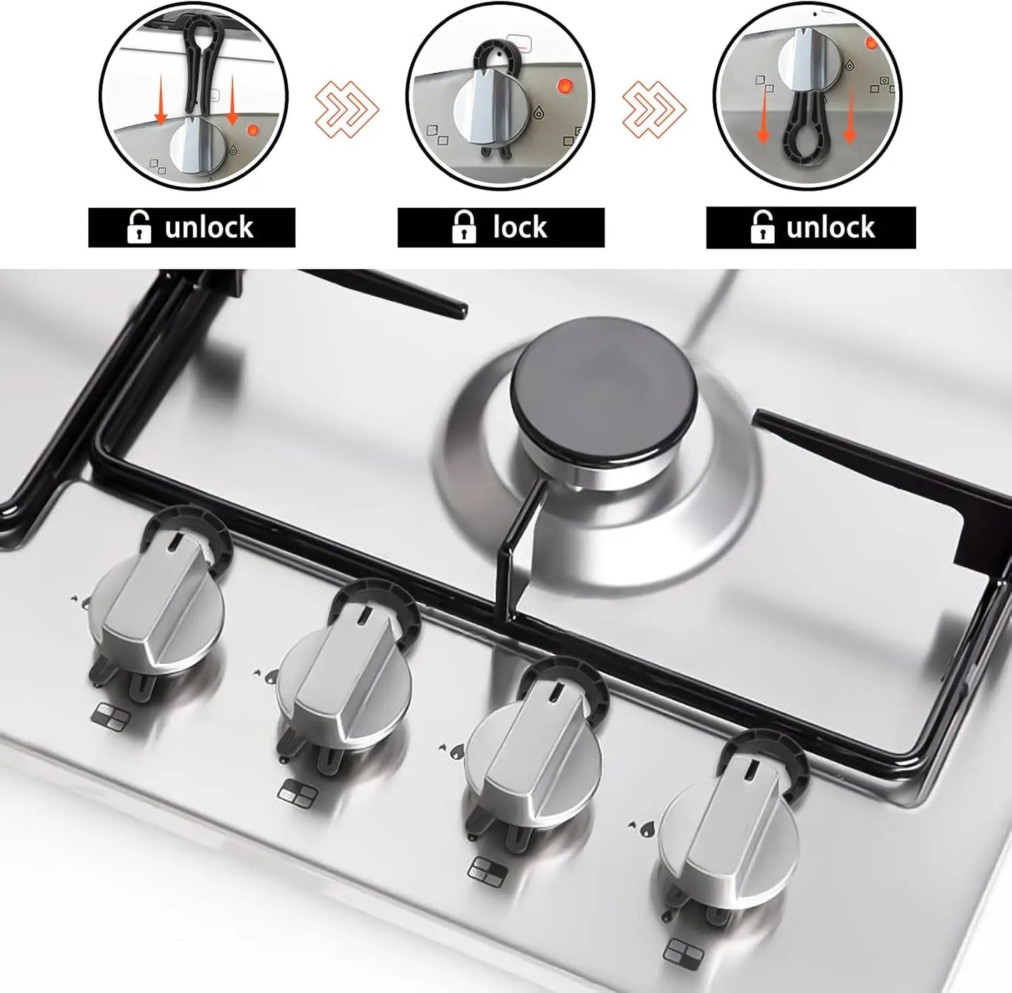 Kitchen Stove Knob Safety Lock - Childproof Gas Oven Knob Cover Protector